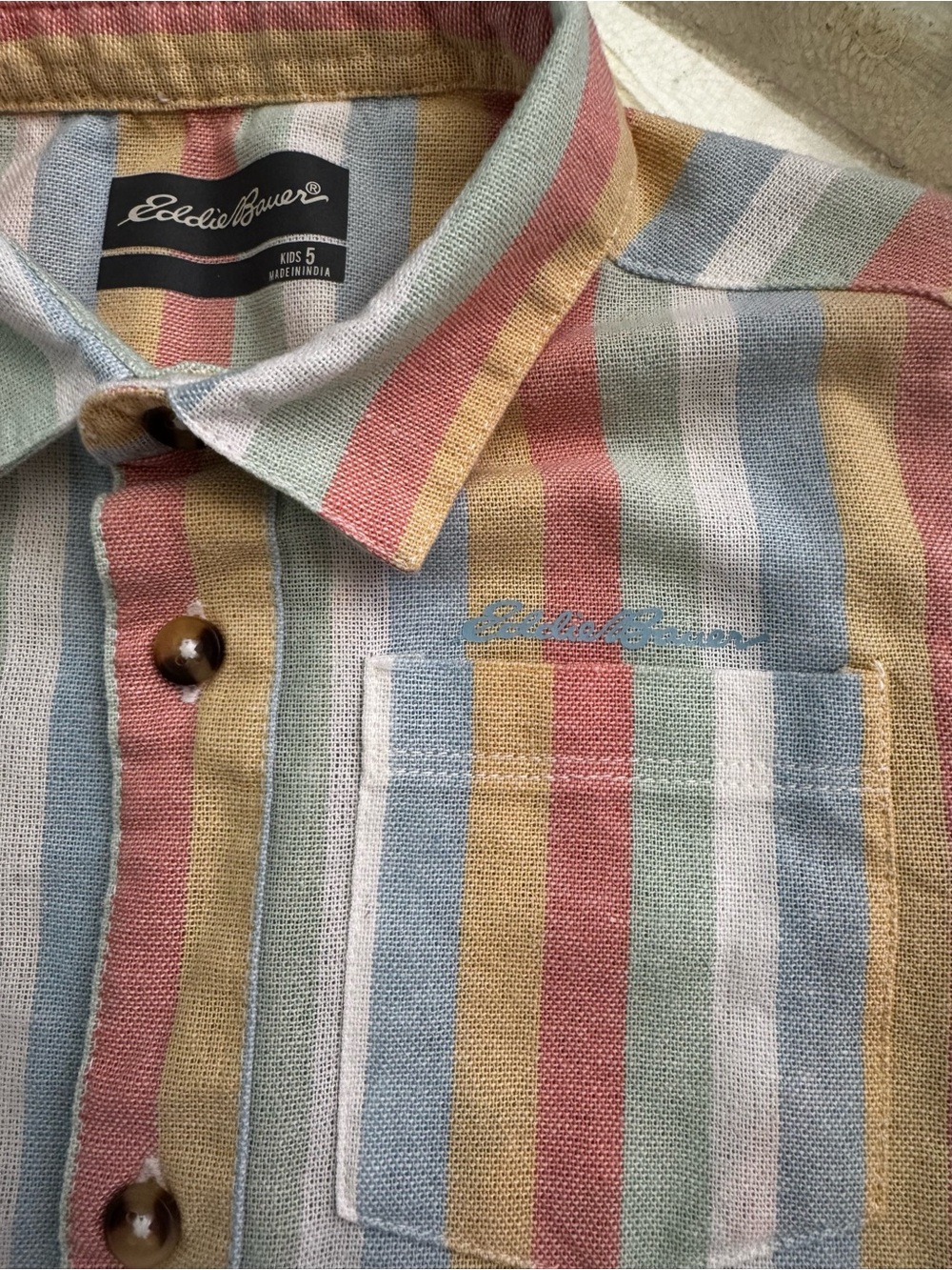Eddie Bauer Multicolor Pastel Stripe Button-Down Shirt
